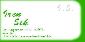 iren sik business card